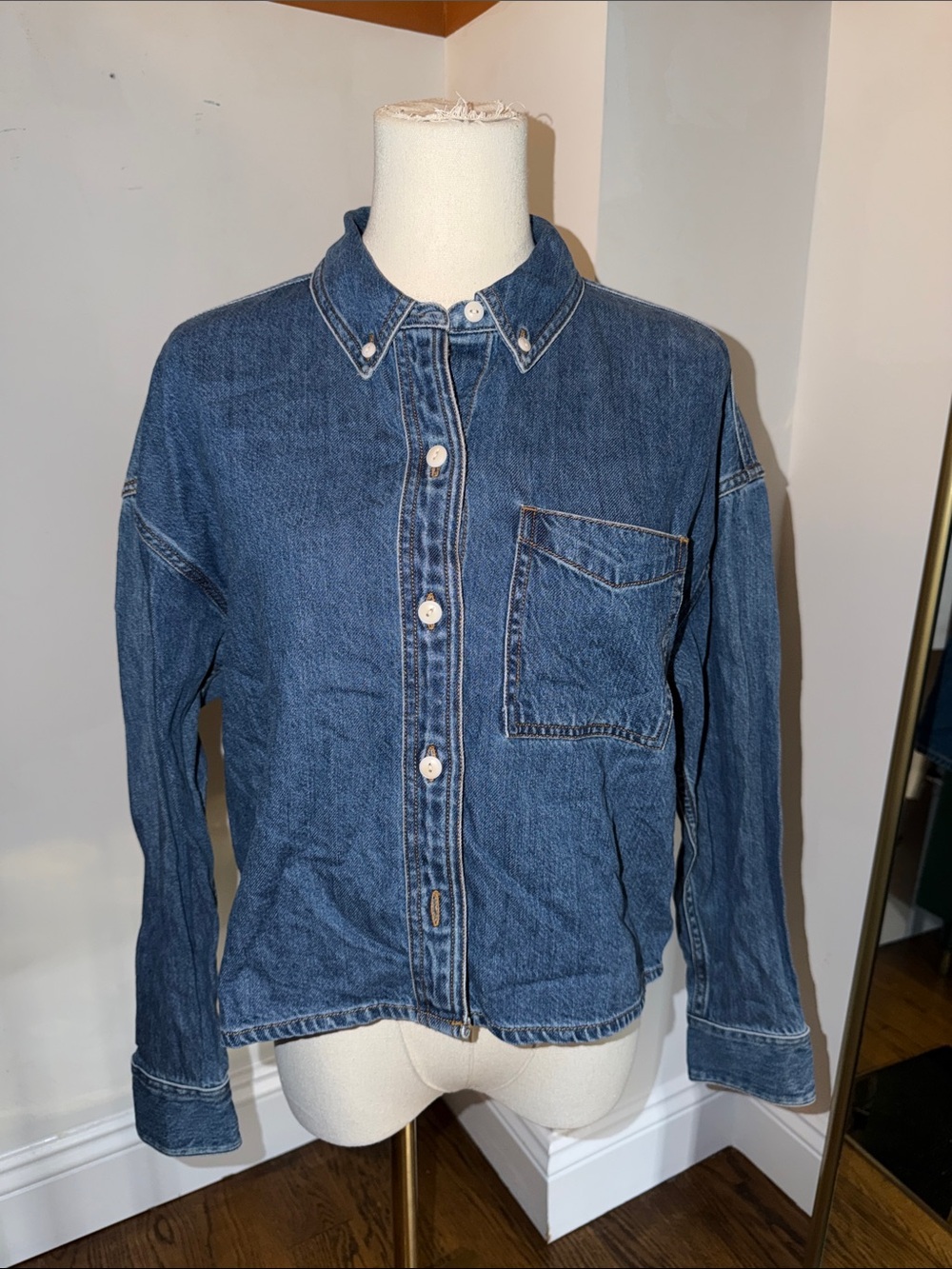 Madewell Dark Blue Denim Button-Down Shirt